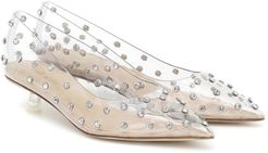 Roxy crystal-embellished PVC pumps