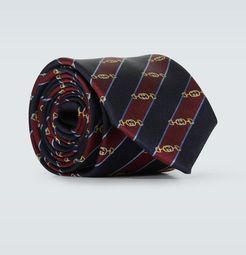 Interlocking G Horsebit jacquard silk tie