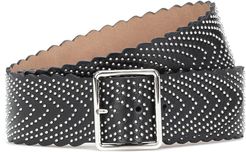Embellished leather belt