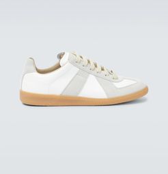 Replica leather and suede sneakers