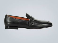 Buckled leather loafers