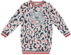 Leopard cotton-blend sweater dress