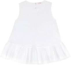 Tulle-trimmed cotton top