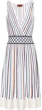 Striped stretch-silk dress