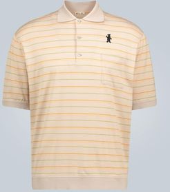 Striped short-sleeved polo shirt