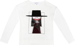 Sequined cotton-modal T-shirt