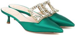RV Broche embellished satin mules
