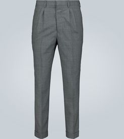 Straight-fit formal wool pants