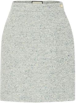 Cotton-blend tweed miniskirt