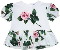 AppliquÃ©d floral cotton T-shirt