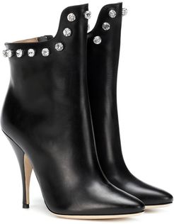 Embellished leather ankle boots