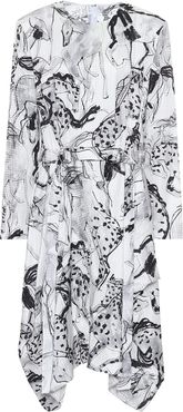 Kalyn printed silk midi dress