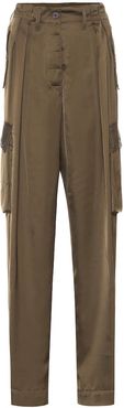 Satin cargo pants