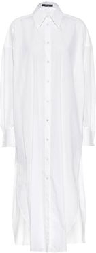 Cotton poplin midi shirt dress
