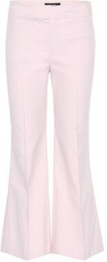 Lyre flared cotton-blend trousers