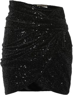 Sequined velvet miniskirt