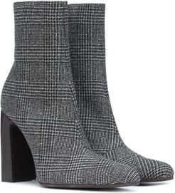 Checked wool ankle boots