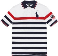 Striped cotton-pique polo shirt