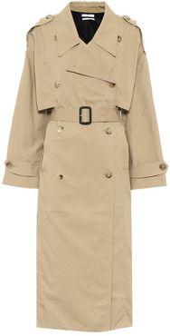 Cotton-blend twill trench coat