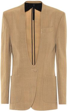 Jaclyn silk-blend collarless blazer