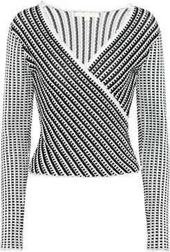 Striped stretch-knit top
