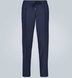 Pleated stretch-cotton pants