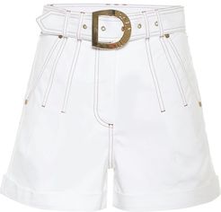 High-rise stretch-cotton shorts