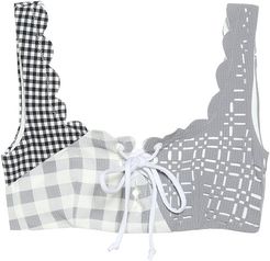 Wainscott gingham tie bikini top