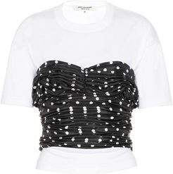 Dotted bustier cotton T-shirt