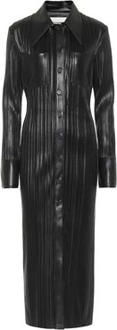 Lee pleated faux leather shirt dress