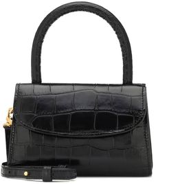 Mini croc-effect leather tote