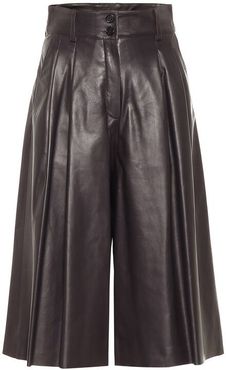 High-rise leather culottes
