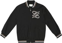 Logo stretch-wool bomber jacket