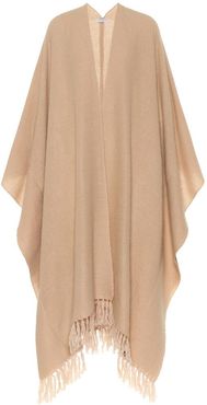 Cashmere and mohair-blend poncho