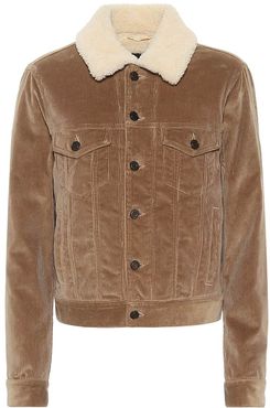 Shearling-trimmed corduroy jacket