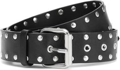 Studded leather belt