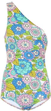 Floral one-shoulder swimsuit