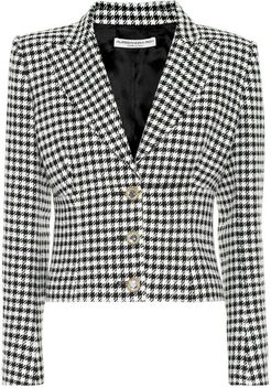 Embellished houndstooth tweed blazer