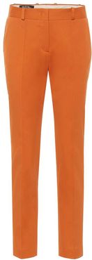 Derk high-rise slim cotton-blend pants