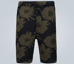 Floral jacquard shorts