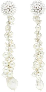 Faux pearl-embellished earrings