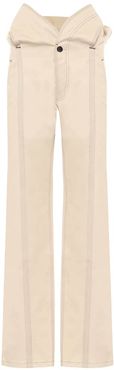 High-rise straight fit cotton pants