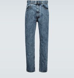 Belted relaxed-fit jeans