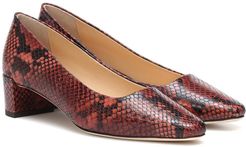Andrea snake-effect leather pumps
