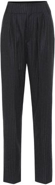Magali striped wool high-rise pants