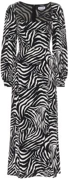 Mara zebra-print midi dress