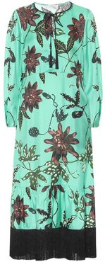 Powerful Flora floral silk-faille dress