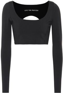 Transcend stretch-jersey top