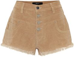 High-rise corduroy shorts