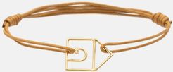 Casita Brilliante 9kt gold charm cord bracelet with white diamond